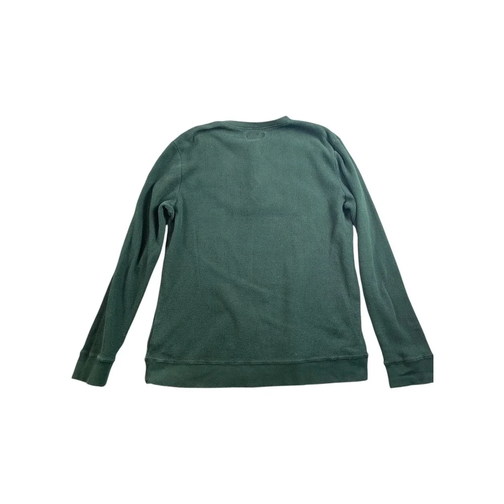 True Religion‎ Men's Green Waffle Knit Long Sleeve Henley Shirt L/G